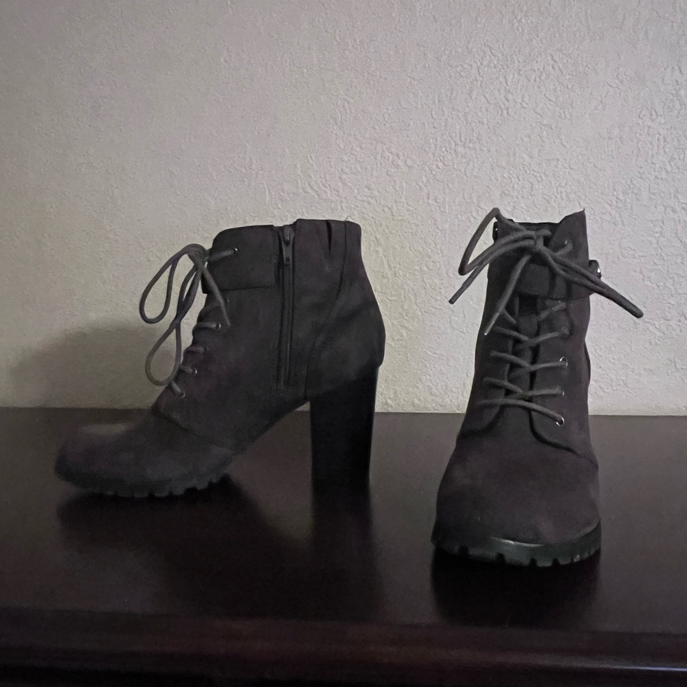 Dark green combat style booties